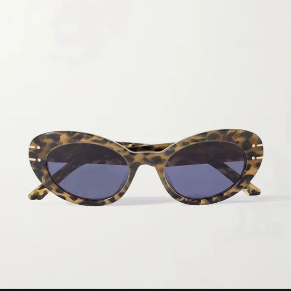 Christian Dior Signature Tortoiseshell Acetate Cat Eye Sunglasses